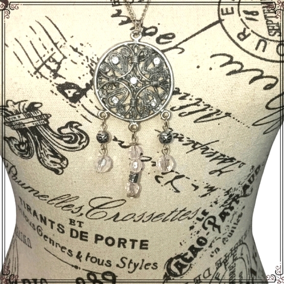 Vintage Silver Tribal Dream Catcher Necklace - Picture 1 of 3